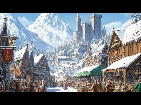 Enchanting Celtic Winter - A Snowy Village & Medieval Chill Music for Relaxation