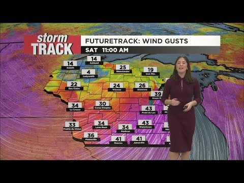 A windy, rainy Saturday as temperatures cool