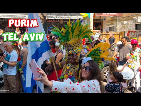 Purim celebrations in Tel Aviv (Florentin), Israel 2025