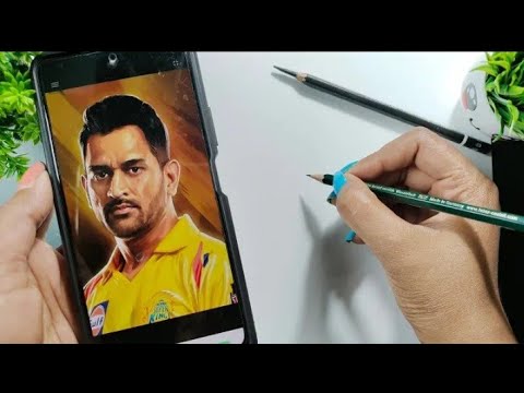 Ms dhoni drawing for his last ipl match/The wall of art