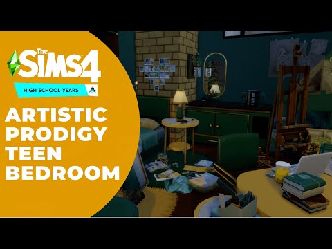 Artistic Prodigy Teen Room for KawaiiFoxita's Build Challenge | The Sims 4 High School Years