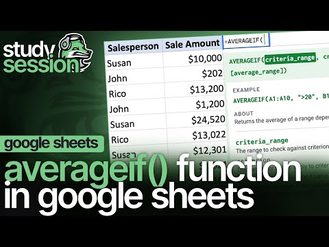 How To Use AVERAGEIF Function In Google Sheets | AVERAGEIF()