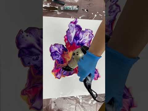 🌺 Purple Flower 💜 #shorts #acrylicpouring #fluidart #art