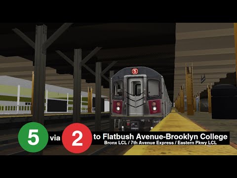 R142 (5) Train | Eastchester Dyre Avenue - Flatbush Avenue Brooklyn College via 7th Ave | OpenBVE