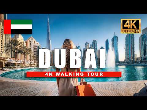 🇦🇪 Dubai Walking Tour [4K] Amazing Burj Khalifa, Dubai Mall and Fountain Night Walk | 4K HDR 60fps