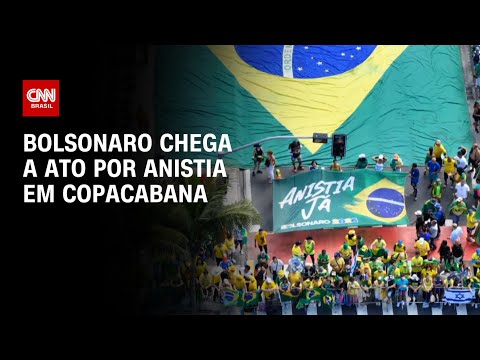 Jair Bolsonaro chega a ato por anistia no Rio de Janeiro neste domingo (16) | AGORA CNN