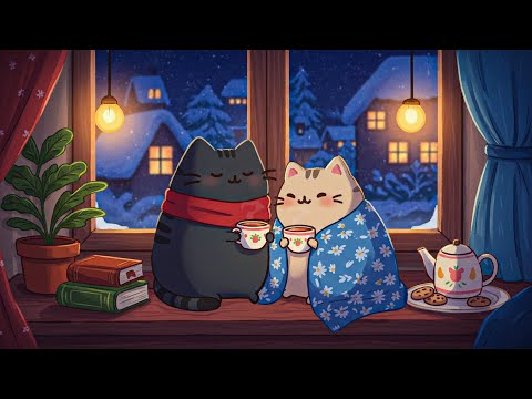 Pusheen’s Romantic Café ☕💕 Chill & Cozy Lofi for a Valentine’s Date 💤 Soft Lofi Beats for Work Study