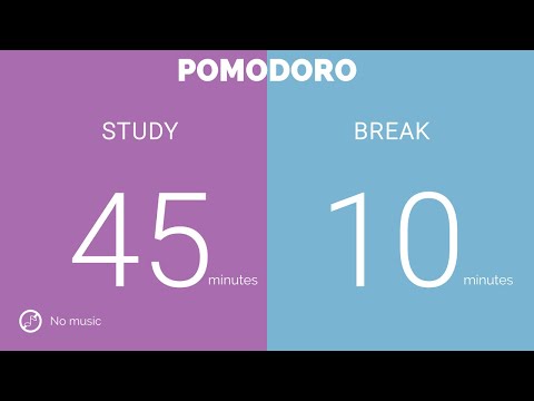 45 / 10  Pomodoro Timer || No music - Study for dreams - Deep focus - Study timer