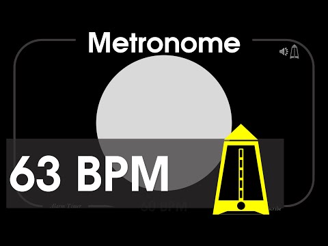 63 BPM Metronome - Adagio - 1080p - TICK and FLASH, Digital, Beats per Minute