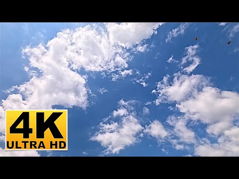 Blue Sky and Clouds Screen Saver (No sound) 2 Hours 4K UHD