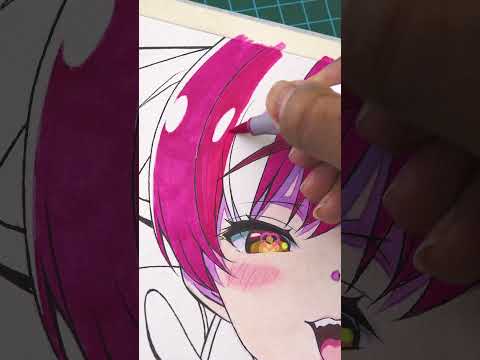 How To COLOR '' HAIR '' anime【イラストメイキング】#イラスト#アナログイラスト #ユイカ #二次創作