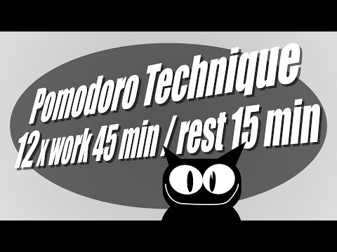 Pomodoro Technique - 12 x work 45 / rest 15 - Study & Focus Timer - Interval timer