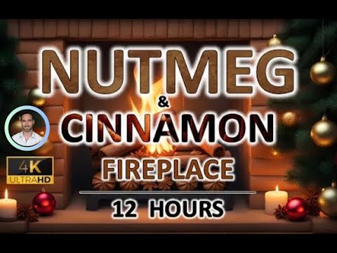 Nutmeg & Cinnamon Fireplace Noise | 12 Hours | BLACK SCREEN | Study, Sleep, Tinnitus Relief & Focus