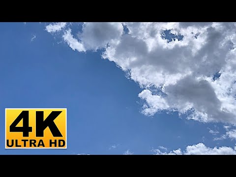 Blue Sky and Clouds Screen Saver (No sound) 2 Hours 4K UHD