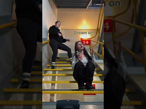 Whistling In Stairwell 🤯 Geena Fontanella and nataliejane #singing #short