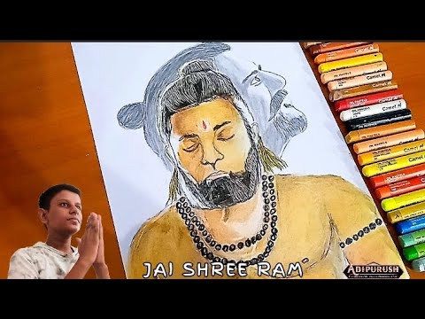 Adipurush prabhas and hanuman drawing/The wall of art