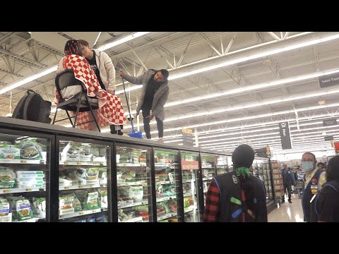 Getting A Haircut On Top Of The Cooler!