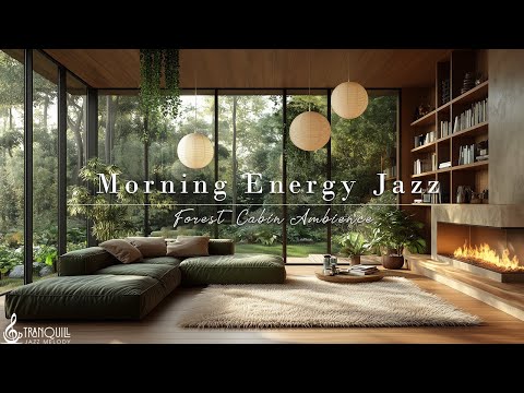 Morning Energy Boost Jazz | Cozy Forest View Living Room With Tranquill Jazz & Fireplace To Relax