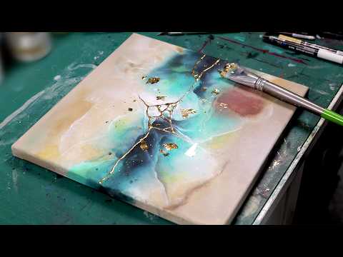 Relaxing Abstract Painting Demo: Bold & Contrast-Filled Colors