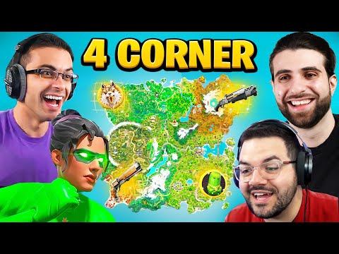 The 4 CORNER CHALLENGE in Fortnite Season 2!