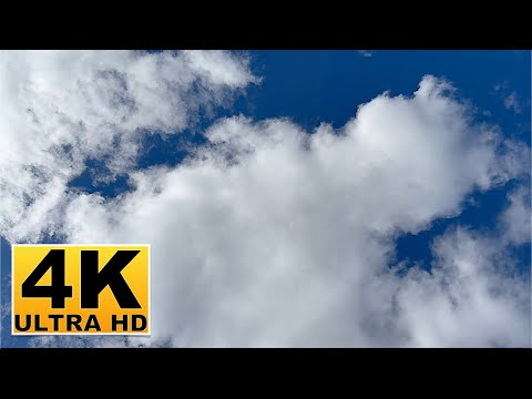 Blue Sky and Clouds Screen Saver (No sound) 2 Hours 4K UHD