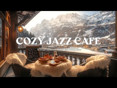 Winter Serenity with Soothing Jazz – Cozy Cafe Ambience for Relaxation and Warm Coffee Moments