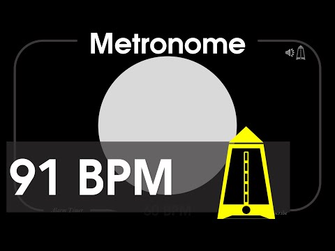 91 BPM Metronome - Moderato - 1080p - TICK and FLASH, Digital, Beats per Minute