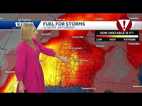 Severe thunderstorms including the threat for tornadoes in Alabama Friday and Saturday