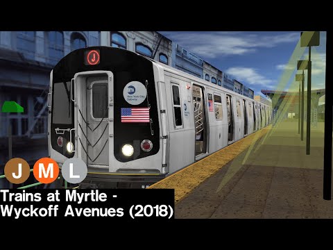 OpenBVE Virtual Railfanning: J, M and L Trains at Myrtle - Wyckoff Avenues (2018)