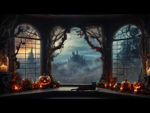 Spooky Halloween Escape Ambience | Majestic Castle View and Fantasy Halloween Music