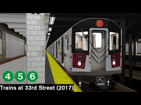 OpenBVE Virtual Railfanning: 4, 5 and 6 Trains at 33rd Street (2017)