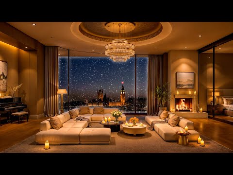 Winter Night Tranquility ❄ Luxury London Apartment with Smooth Jazz Saxophone for Sleep & Relaxation