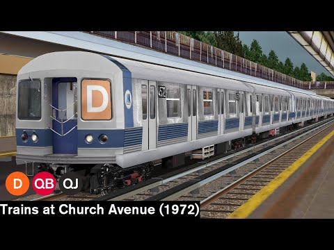 OpenBVE Virtual Railfanning: D, QB and QJ Trains at Church Avenue (1972)