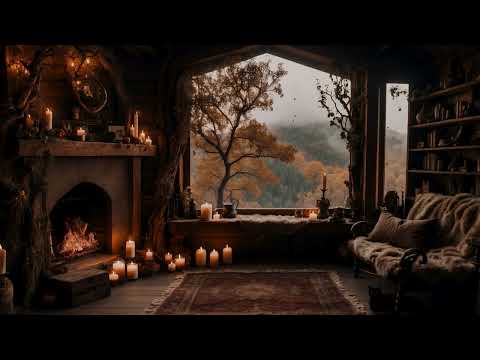 Relaxing Autumn Nature Ambience 🍂 | Nature Sounds, Crackling Fire, Peaceful Background