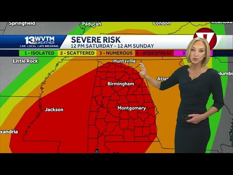 Alabama Alert Day: Widespread severe storms including strong, long-track tornadoes are forecast f...