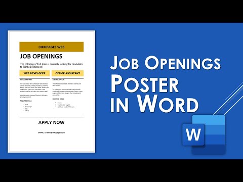 How to Create Job Openings Poster in Word | Poster Template Design