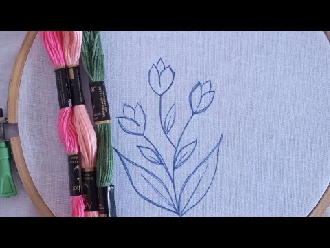 Adorable tulip 🌷 flower embroidery design