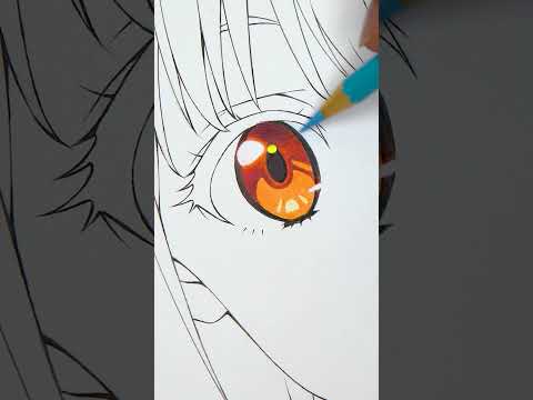 How to COLOR anime eye using pencil 🌸✨#shorts #illustration #イラストメイキング #イラスト