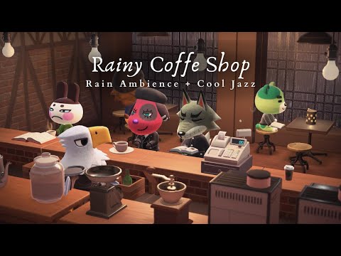 Rainy Jazz Coffee Shop ☕ 1 Hour Smooth Jazz Music No Mid Ad | Rain Sounds | Study Music | Work Aid 🎧