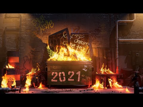 Goodbye & Good Riddance to 2021 | Relaxing Dumpster Fire | 4Hrs | 4K