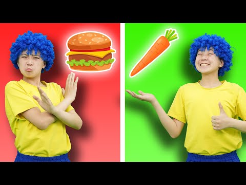 Healthy Food 🍅🥦 vs Junk Food Song 🌭🍔 + More Nursery Rhymes & Kids Songs | Hahatoons Songs