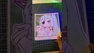 Painting Mimukauwa miku || #hatsunemiku #miku #39neko #shorts #youtubeshorts #watercolour