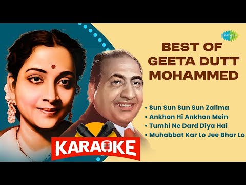 Best of Geeta Dutt & Mohammed Rafi  Karaoke | Sun Sun Sun Sun Zalima | Ankhon Hi Ankhon Mein