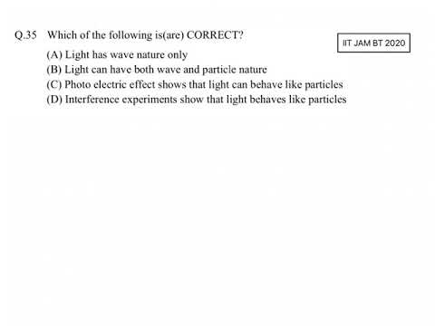 Waves & Optics | Problem 4 | IIT JAM BT 2020 solved | Qs. no. 35