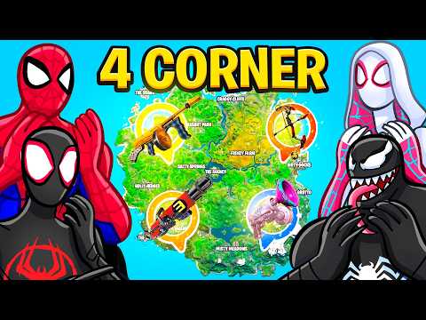 THE *SPIDERMAN* FOUR CORNERS Challenge in OG Fortnite!