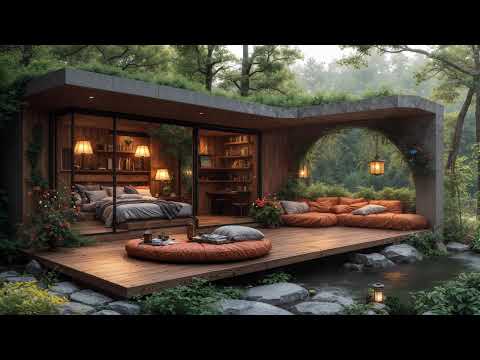 Spring Jazz Music 🌿 Forest Outdoor House Ambience & Smooth Jazz Instrumental Music for Stress Relief