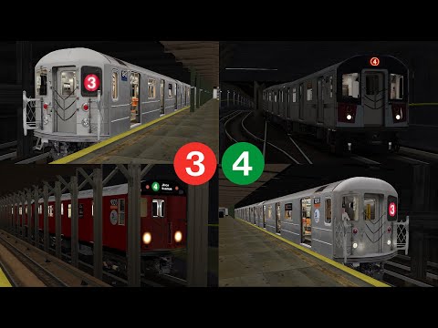 OpenBVE Virtual Railfanning: 3 and 4 Trains at Nostrand Avenue (1993-2013)