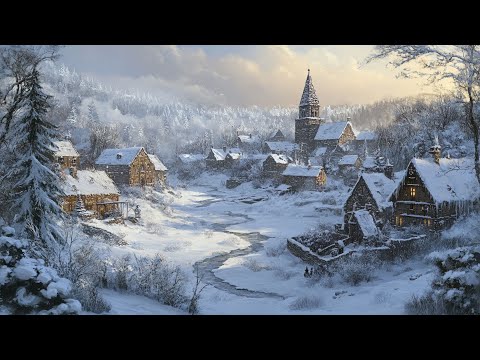 Relaxing & Peaceful Celtic Melodies: Unwind and Sleep with Medieval Music | Fantasy Winter Village