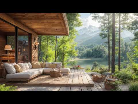 Morning Jazz Music ☀️ Chill Spring Forest Porch Ambience & Jazz Relaxing Music for Studying, Working