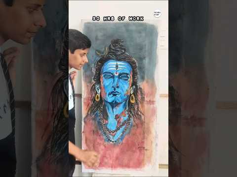 Shiva drawing 💗 at canvas 😮 subscribe #shorts#trending #shortsfeed